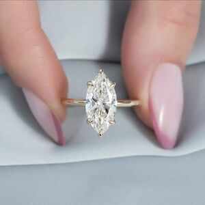 GRA Certified 2 Ct* Marquise-cut Solitare Marquise Cut Ring with Clear Stone